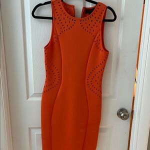Elegant Orange Sleeveless Dress